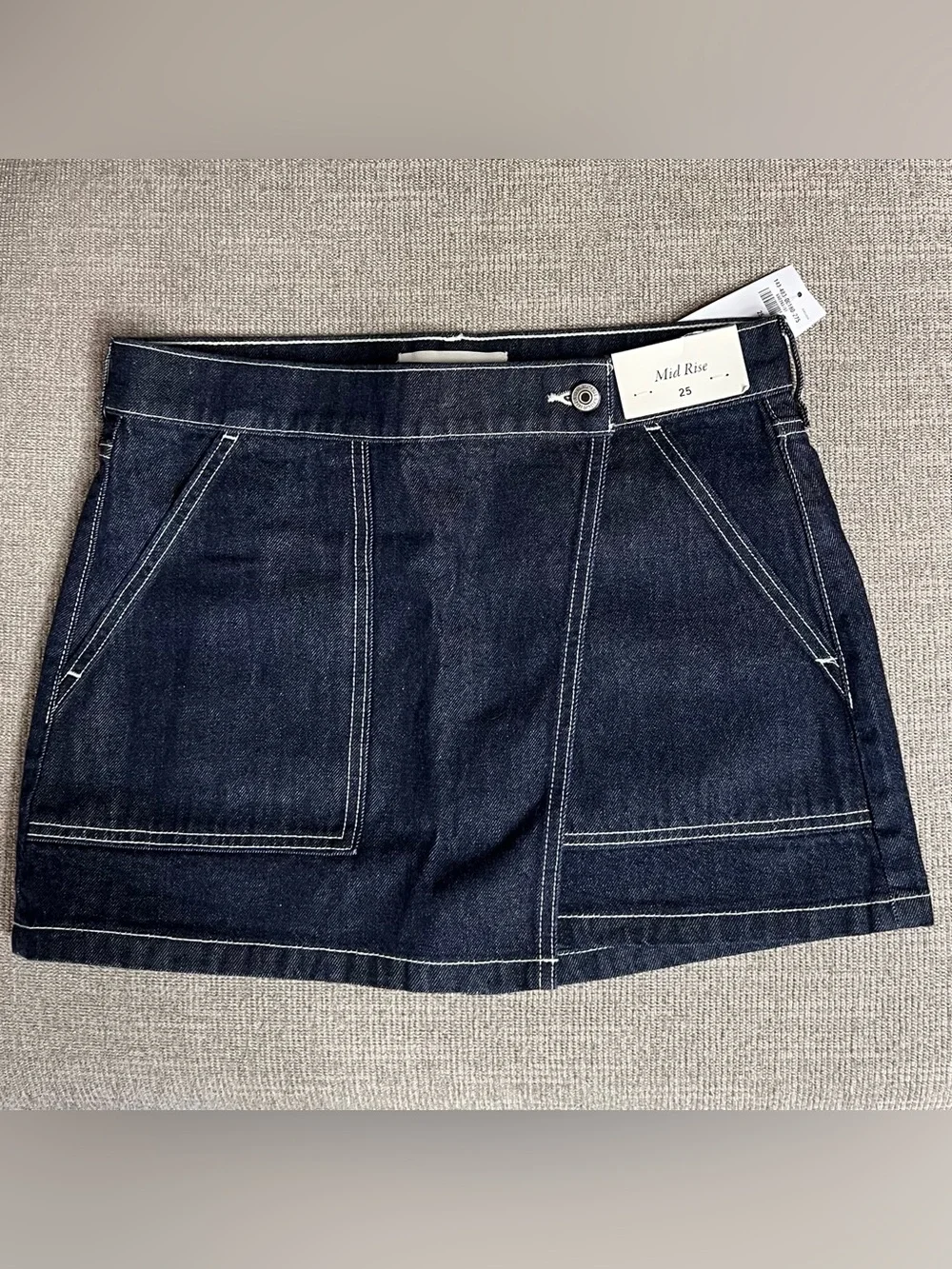 Abercrombie & Fitch Mid-Rise Denim Wrapped Mini Skirt